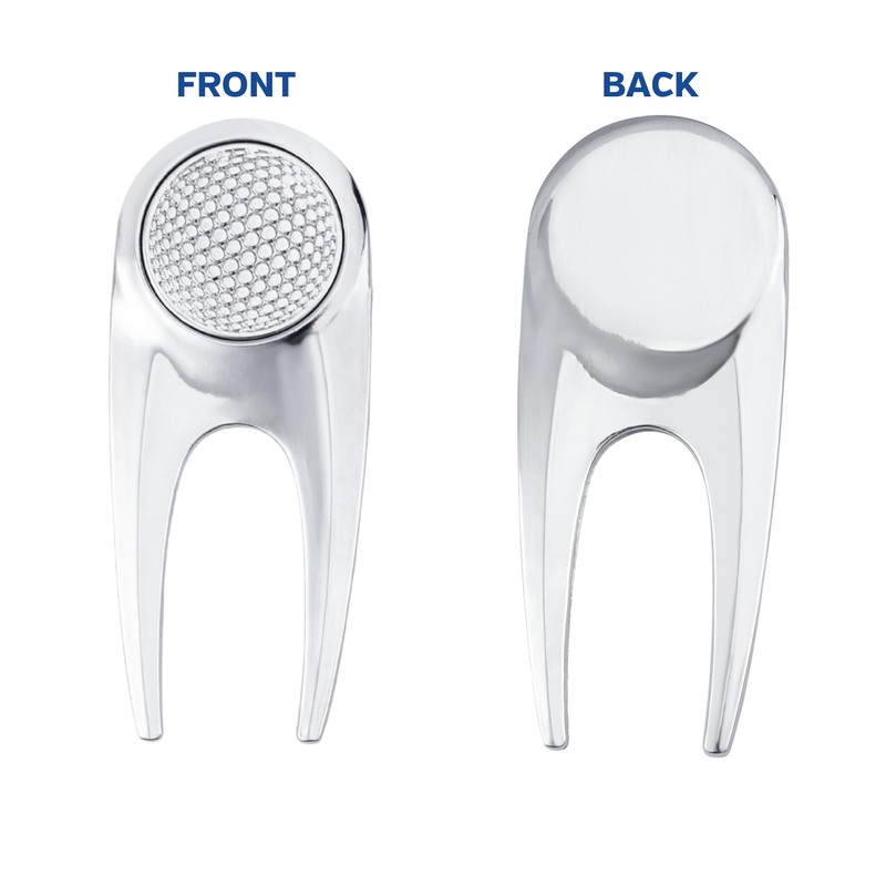 RE GOODS Golf Divot Tool (Steel), Black and Silver