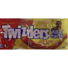 TWIZZLERS FILLED Twists Sweet & Sour CHERRY KICK CITRUS PUNCH Licorice 11 oz Bag