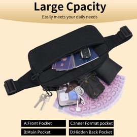 Bum Bag Fanny Pack Men Women Large Capacity,Waterproof Bumbags with Adjustable Belt,Waist Bag for Outdoors Running Walking Hiking Jogging (Rose)