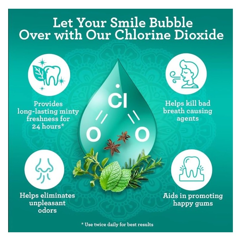 GuruNanda Fresh Breath Mouthwash, ADA-Accepted, Alcohol & Fluoride-Free, Sodium Chlorite,