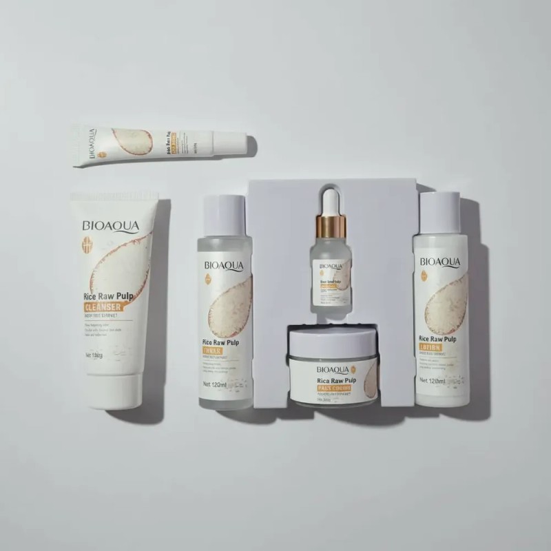 Set De 6 Pzs Rejuvenecedor Bioaqua Extracto De Arroz