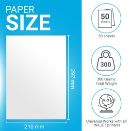 Papercutz A4 Inkjet Printer Photo Paper, 200 Sheets (300 GSM), Double Side Matt Coated, Versatile Printer Paper, Printing Paper, Universal Inkjet Printer Friendly, Photo Printer Paper