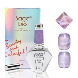 SAGEBIO 15ml Cat Eye Gel Nail Polish with Magnet Shimmer Glass Bead Effect 12