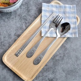 (KitchenU) Miffy Stainless Steel Baby Spoon, Fork, Chopsticks, Daycare/Kindergarten Preparation Cutlery Set, Spoon / (키친유)유아동 미피 스텐 아기 스푼 포크 젓가락 어린이집 유치원 등원준비 수저세트 숟가락