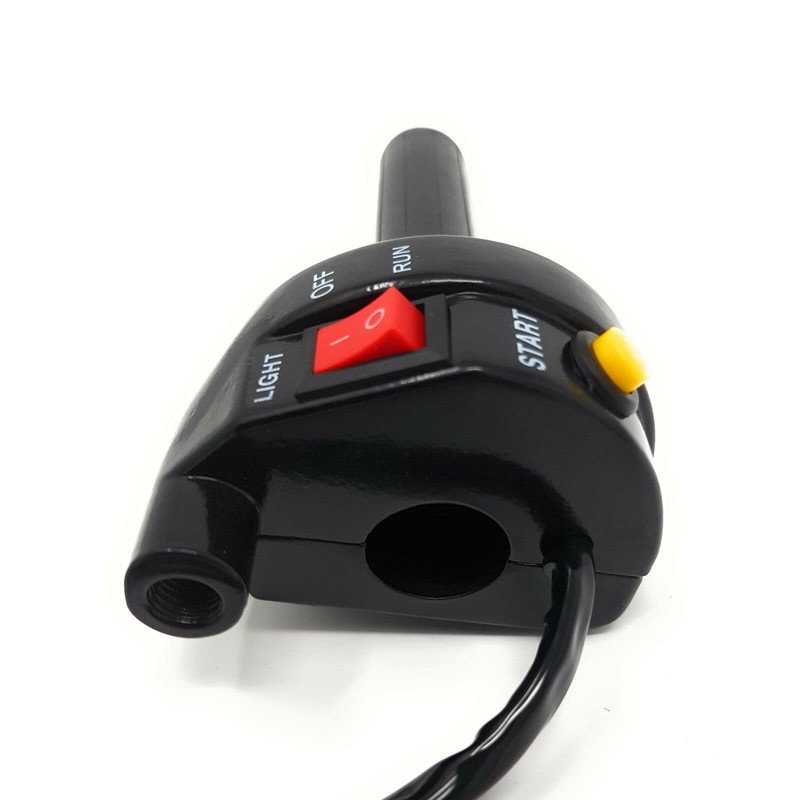 Motorcycle Quick Action Throttle Twistgrip with Switch Cluster Including Start