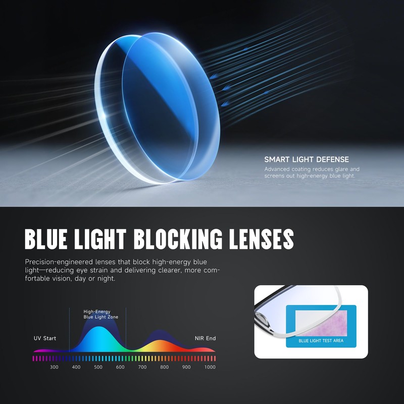 AIMISUV 6Pcs Reading Glasses Men,Spring Hinge Blue Light Blocking Readers,Anti