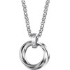 Stainless Steel Three Interlocking Braided Circles Pendant Necklace，Three ring diamond
