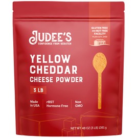 Judee's Gluten Free Yellow Cheddar Cheese Powder - Popcorn & Snack Seasoning - Gluten-Free Nut-Free Powder - 3 lb, Pack of 1