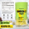Vegan Omega-3 DHA Supplements - Premium Fish Oil Alternative from