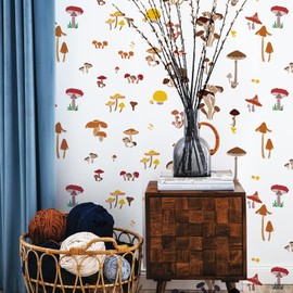 INFUNLY 6pcs Mushroom Wall Stencils for Painting 11.7x8.3 Tile Stencil Set Reusable Plastic Wall Stencils Template for Painting on Wood Wall Furniture Floor Tiles Fabric DIY Home Decor