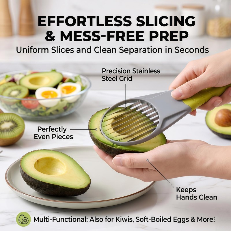 7.5 x 2.6 x 0.4 Inch Avocado Slicer Tool -