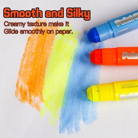 6 Neon Colors Tempera Paint Sticks, Mess Free, Quick Drying, Washable Paint for Kids, Non Toxic for Toddlers