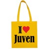 Reifen-Markt Tasche I Love Juven Größe 38x42 Farbe Gelb Druck