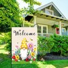 Spring Welcome Gnome Garden Flag 12 x 18 inch Double