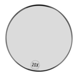 20X Magnifying Mirror with 3 Suction Cups Space Saving Portable Round Strong Suction Makeup Mirror for Bathroom Black