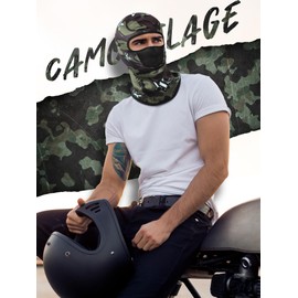 SATINIOR 9 Pcs Balaclava Ski Mask Camo Full Face Mask Breathable Sun Hoods for Men Women Face Cover for Outdoor Activities (X-Large)