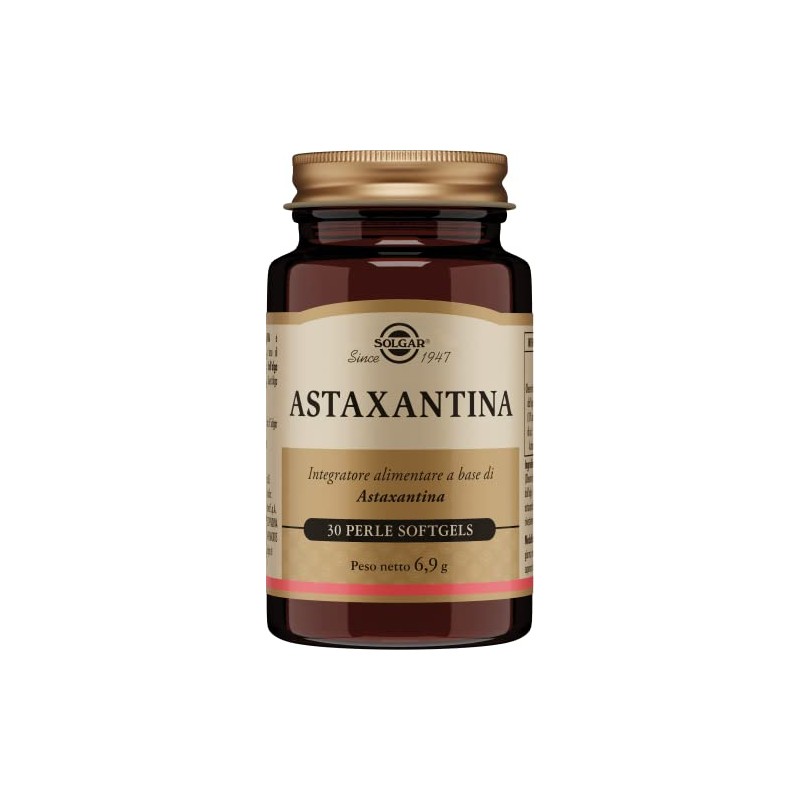 Solgar Astaxantina, 30 Perle softgel – Haematococcus pluvialis (Azione antiossidante)