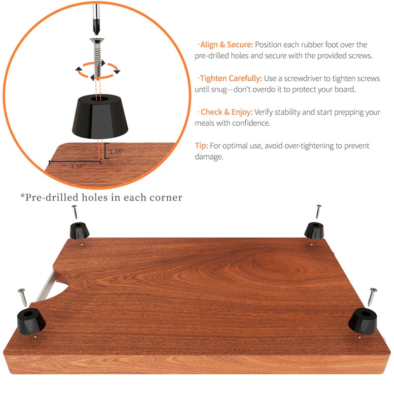 Brosisincorp Solid Sapele Wood Cutting Board - Medium 14.96" x