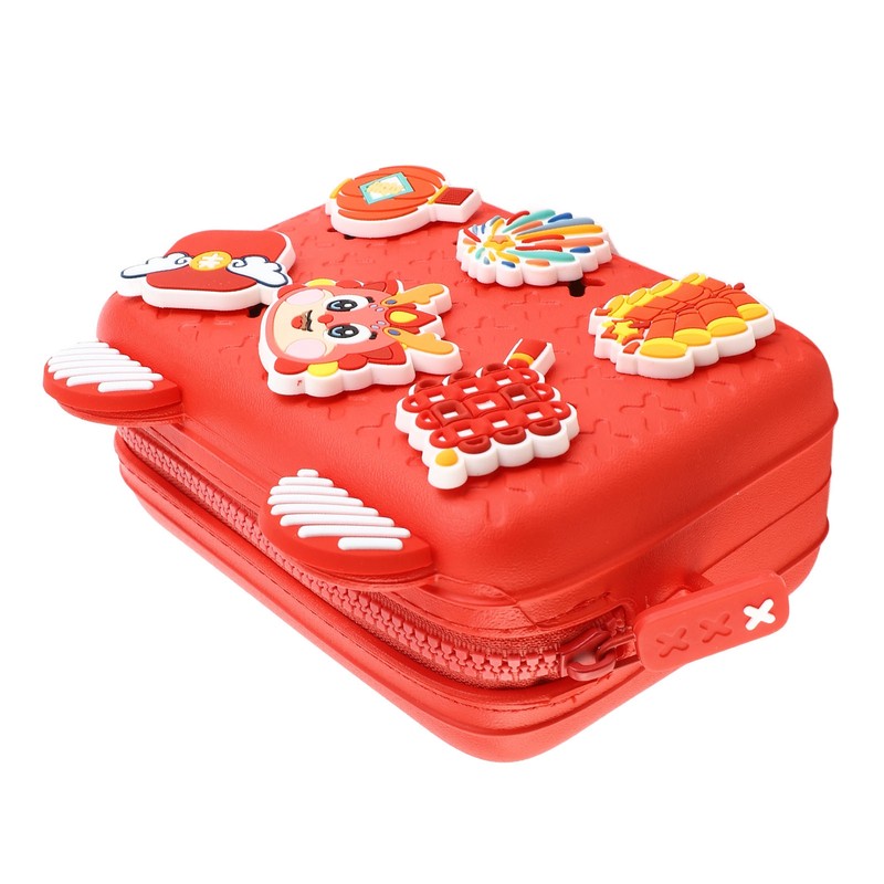 Kids Single Shoulder Camera Bag DIY Cartoon Decors Shock Absorbing