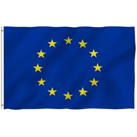 Anley Fly Breeze 3x5 Foot (90 X 150cm) European Union Flag - Vivid Color and UV Fade Resistant - Canvas Header and Double Stitched - EU Flags Polyester with Brass Grommets 3 X 5 Ft