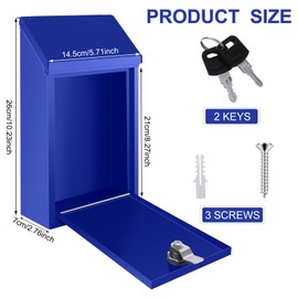 Metal Donation Box Suggestion Box with Slot and Lock Waterproof Wall Mounted Mailbox Charity Collection Box Secure Drop Box for Cash Home Office Outdoor