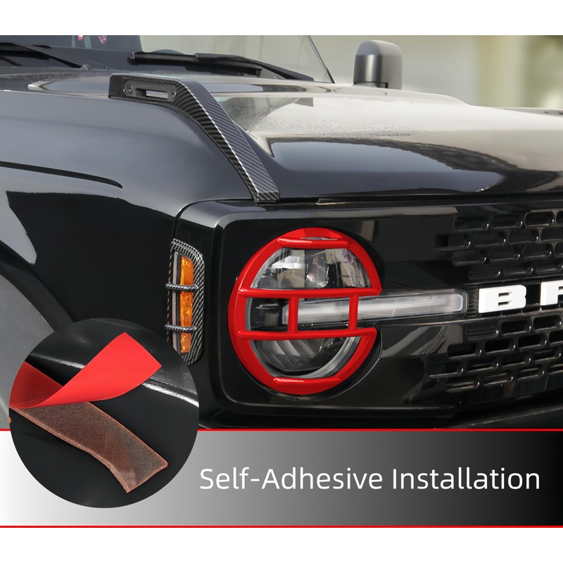 POETRYXIAO Bronco Headlight Guard Cover for 2021-2023 Ford Bronco,Headlight Lamp