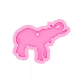 Shiny Elephant Shape Keychain Silicone Mold with Hole Candy Crystal Mold Necklace Epoxy Jewellery Silicone Mold Resin Crafting Molds for Luggage Tag Pendant