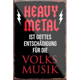 schilderkreis24 Funny Saying "Heavy Metal" Magnet Decorative Music Fridge Magnet Humour Gift Idea Birthday Christmas 9 x 6 cm