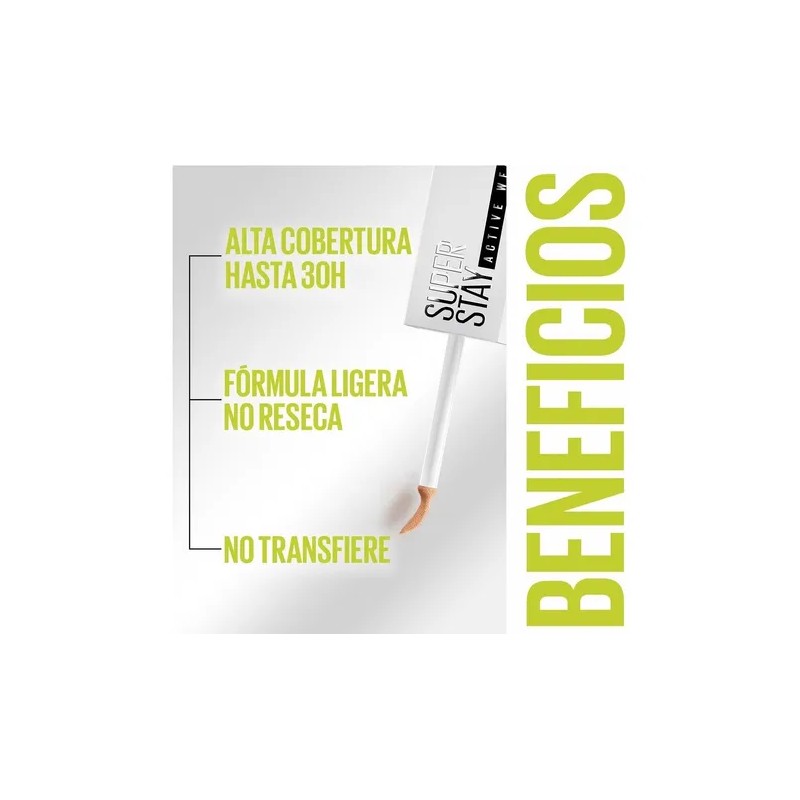 Corrector Maybelline New York Super Stay Active Wear 30h Tono