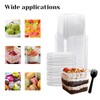 Rainmae 12 oz Disposable Plastic Dessert Cups with Lids Parfait