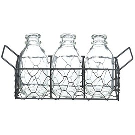 Darice 3 Glass Vase w/Metal Stand, Clear