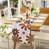 Table Runner Flowers Modern Brown Grey Table Runner Tablecloth Restaurant
