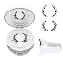 Ginani Magnetic Eyelashes with Applicator,Magnetic Eyelashes Natural Look, Ginani Magnet Lashes without Eyeliner,Reusable No Glue Needed Soft Eyelashes Natural Look(Camellia+Iris)
