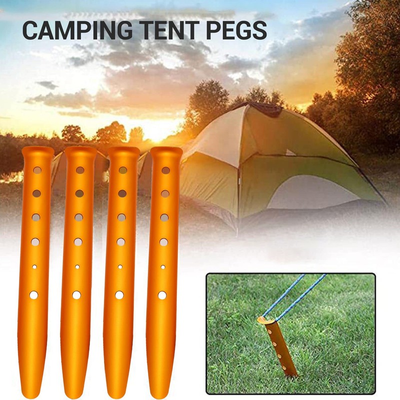 Tuperoymse 6Pcs Snow and Sand Tent Stakes Pegs Aluminum Alloy