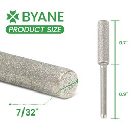 Diamond Chainsaw Sharpening Bits - 7/32'' (5.5mm) Carbide Chain Grinding Stones 10PCS, Optimized for Carbide & Standard Chains, Electric Grinder Replacement