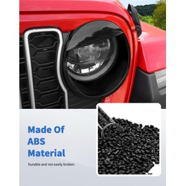 DSWSQ Angry Eyes Headlight Trim Cover for 2024 + Jeep Wrangler JL Gladiator JT Front Headlight Frame Trim Cover Bezels Decor Headlamp Garnish Ring Surround Cover Trim Exterior Accessories