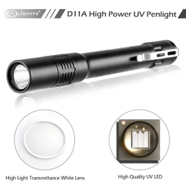 LIGHTFE Black Light D11A 395nm Ultraviolet Flashlight with high-Power Ultraviolet LED Light Source, Used for UV Glue Curing, Rock and Mineral Detection, pet Urine Detection lamp, AC Leak Detector