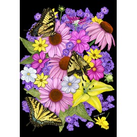 Toland Home Garden Butterfly Bonanza 28 x 40 Inch Decorative Spring Flower Swallowtail Bloom House Flag