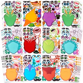 JOYIN 36 hojas de adhesivos de dinosaurios, crea tu propia mezcla de dinosaurios y combina adhesivos de animales para bolsas de fiesta, suministros de fiesta para niños