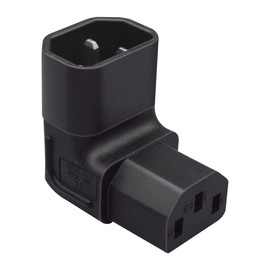 JORINDO IEC320 C14 Male to C13 Female AC Power Converter，90 Degree UP Right Angled Female C13 Power Extension Adapter,C14 3 pin to C13 for PDU & UPS,3 Pole， 250V 10A
