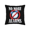Ring, Snooze Repeat NOO Retired Alarm Clock Time Throw Pillow,