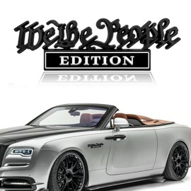 Pvotawp We The People Decal Classic We The People Edition Emblems, Metal Car Decals Edition Truck Emblem Adhesive, 3D Tailgate Letters Decoration Labels Car Badges Bumper Funny Sticker(Black/White)