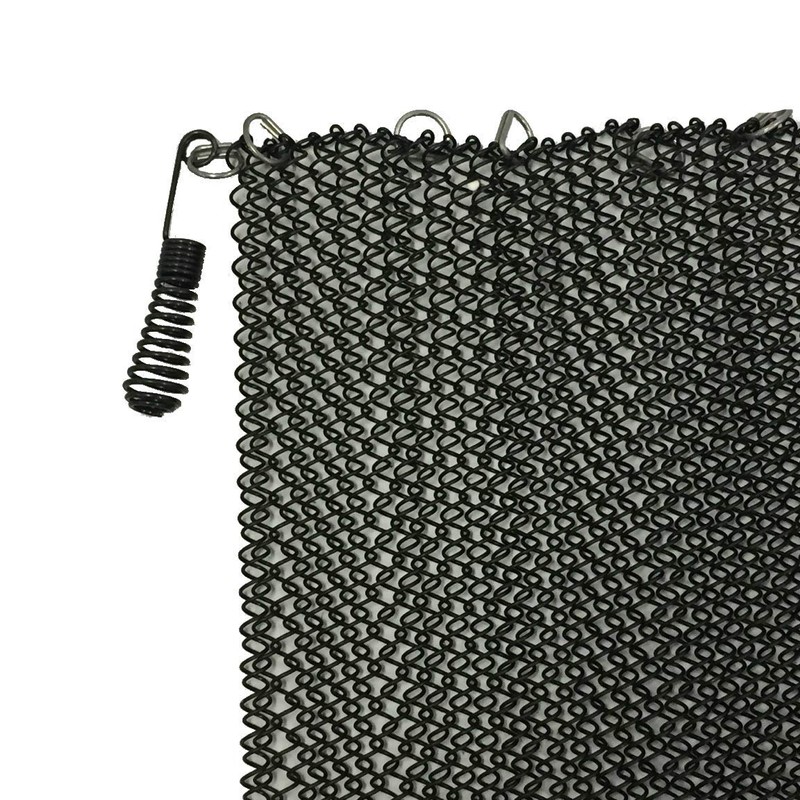 Fireplace Replacement Black Hanging Mesh Curtain Screens Two (2) Panels
