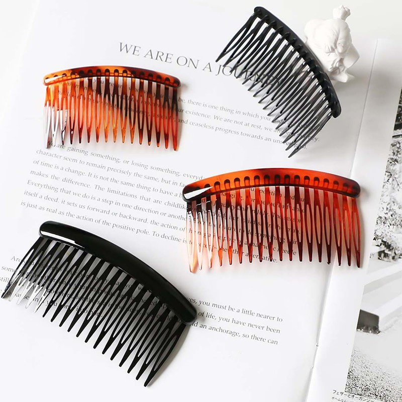 LEEQ Pack of 6 Side Combs - Plastic Side Combs