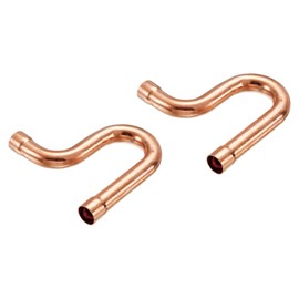 MECCANIXITY Copper P-Trap Pressure Pipe Fitting Welding Tubing Sweat Ends Plumbing Supply 16mm OD for HVAC Air Conditioning Refrigeration, Pack of 2