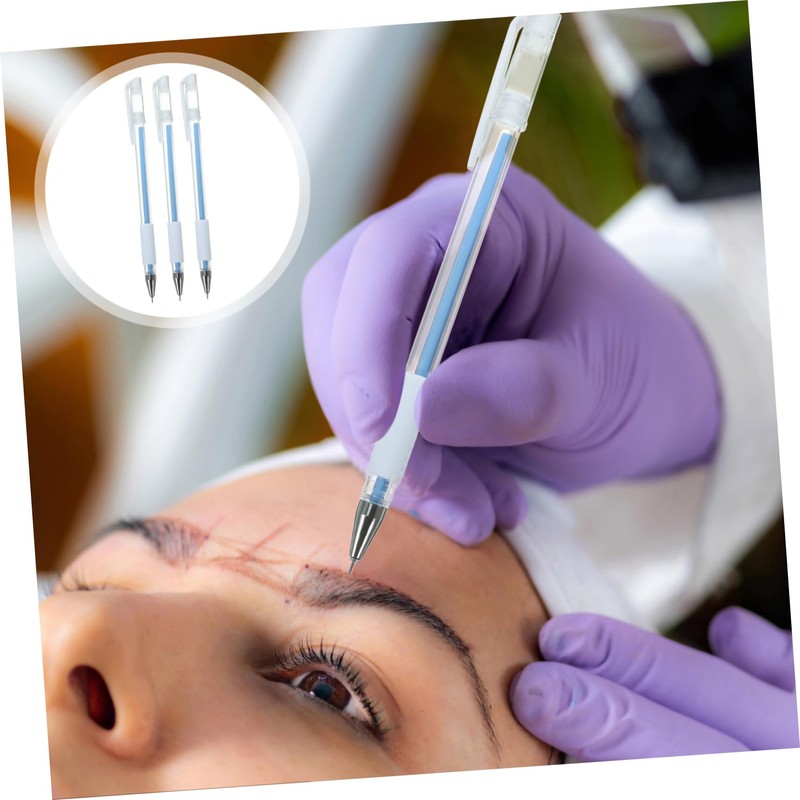 VICASKY 3pcs Tattoo Supplies Skin Marking Pen Eyebrow Pen Microblading