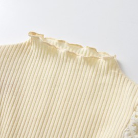 Kumsolu Baby Girl Clothes Turtleneck Puff Sleeves Tops Pants 2 Piece Outfit Set