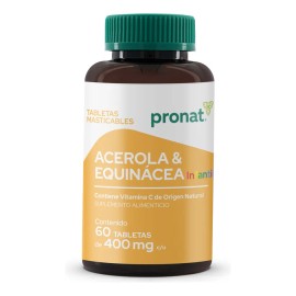 Acerola Equinácea Infantil Tabletas Masticables Sabor Frutas Pronat