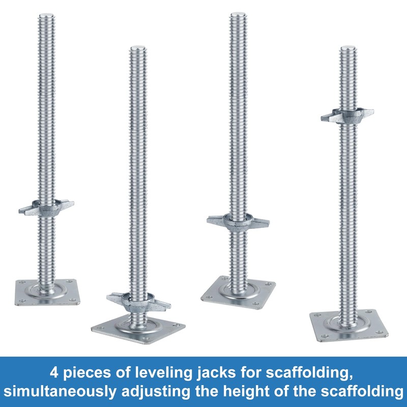18" Scaffold Adjustable Leveling-Jack Parts - Yzzwer Galvanized Solid Threaded
