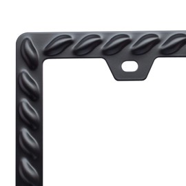 Sgooky 3D License Plate Frame Lasso Pattern License Plate Holder with Extra Heavy Powder Coating (1, Black)